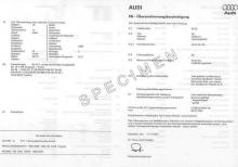 Audi EG-Übereinstimmungsbescheinigung CoC