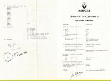 Renault EG-Übereinstimmungsbescheinigung CoC